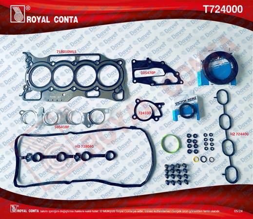 ROYAL T724000 Motor Takim Conta Keceli Reinz Subap Lastikli Juke 1.6 16v 10-19 Quashqai 1.6 16v 10-13